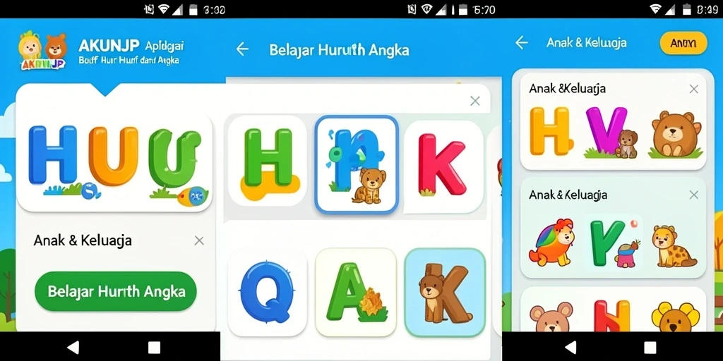 Antarmuka aplikasi AKUNJP yang edukatif dan interaktif.