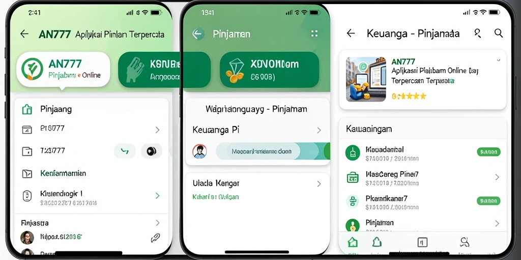 Antarmuka aplikasi AN777 untuk pengajuan pinjaman yang mudah dipahami.
