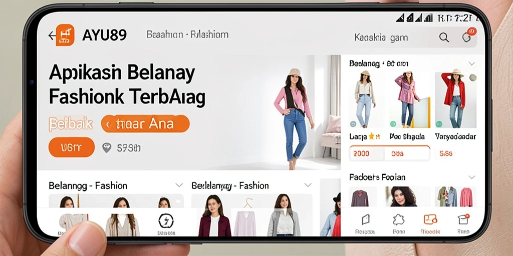 Antarmuka AYU89 menampilkan produk fashion terbaru dan menarik.