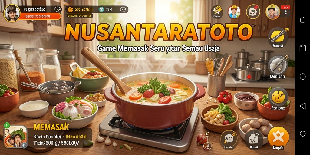 Tampilan antarmuka NUSANTARATOTO dengan berbagai pilihan menu masakan.