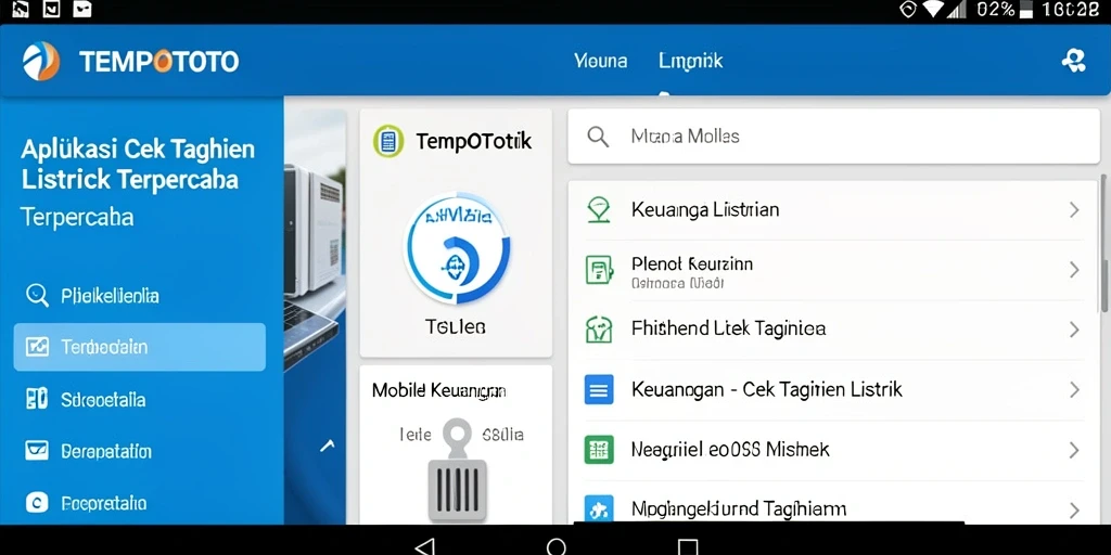 Antarmuka aplikasi TEMPOTOTO untuk Cek Tagihan Listrik.