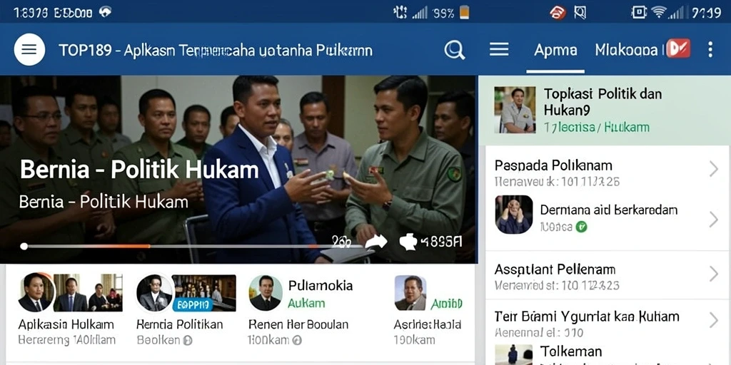 Antarmuka intuitif TOPI189 yang menyajikan berita politik dan hukum.
