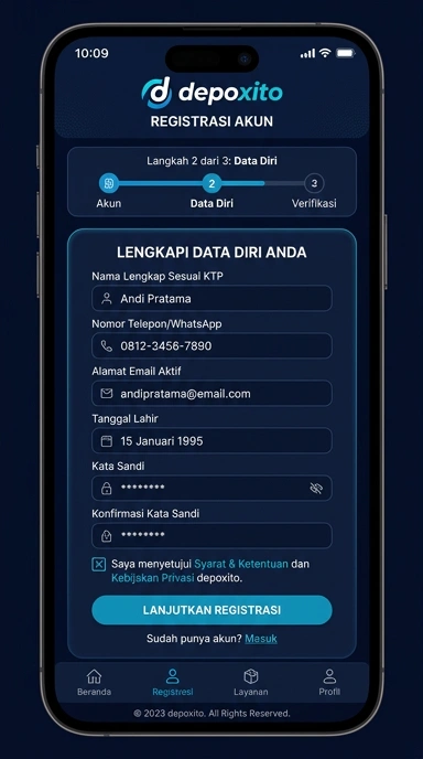 Panduan Registrasi Akun depoxito untuk Pengguna Android